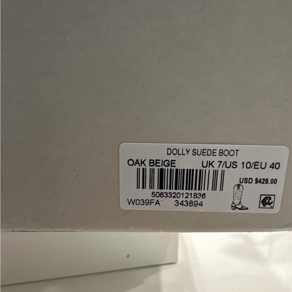 ALLSAINTS Dolly Suede Tan Suede Western Boots in Oak Beige - Picture 6 of 6